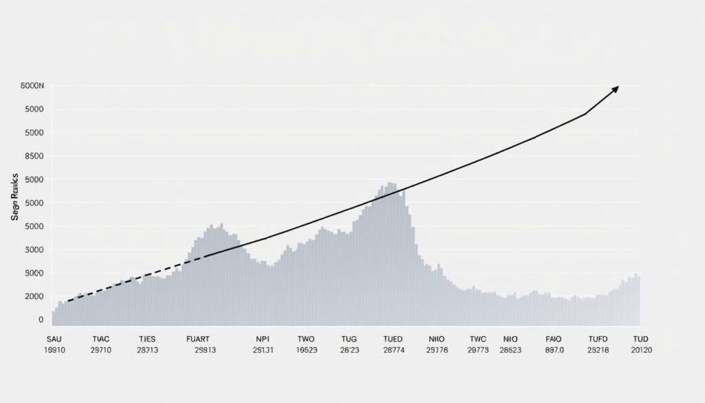 A high-contrast graph showing the historical correlation between Bitcoin prices and major stock market indices like the S&P 500 and Nasdaq Composite. The graph should have a clean, minimalist design with clearly labeled axes and data points. The background should be a muted, neutral tone to make the graph the focal point. The overall mood should convey a sense of data-driven analysis, with an emphasis on the relationship between the cryptocurrency and traditional financial markets. Include technical details like a simple line chart rendered with a focus on clarity and legibility. A high-contrast graph showing the historical correlation between Bitcoin prices and major stock market indices like the S&P 500 and Nasdaq Composite. The graph should have a clean, minimalist design with clearly labeled axes and data points. The background should be a muted, neutral tone to make the graph the focal point. The overall mood should convey a sense of data-driven analysis, with an emphasis on the relationship between the cryptocurrency and traditional financial markets. Include technical details like a simple line chart rendered with a focus on clarity and legibility.